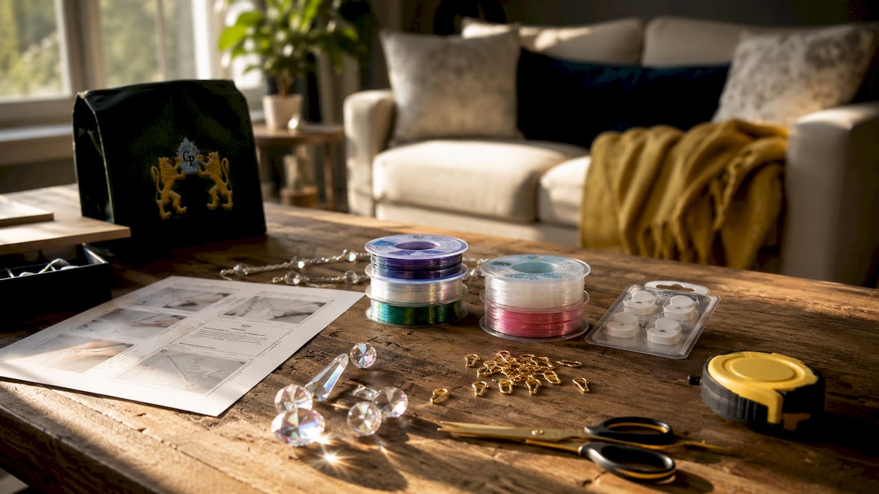 Tools and materials for hanging suncatchers