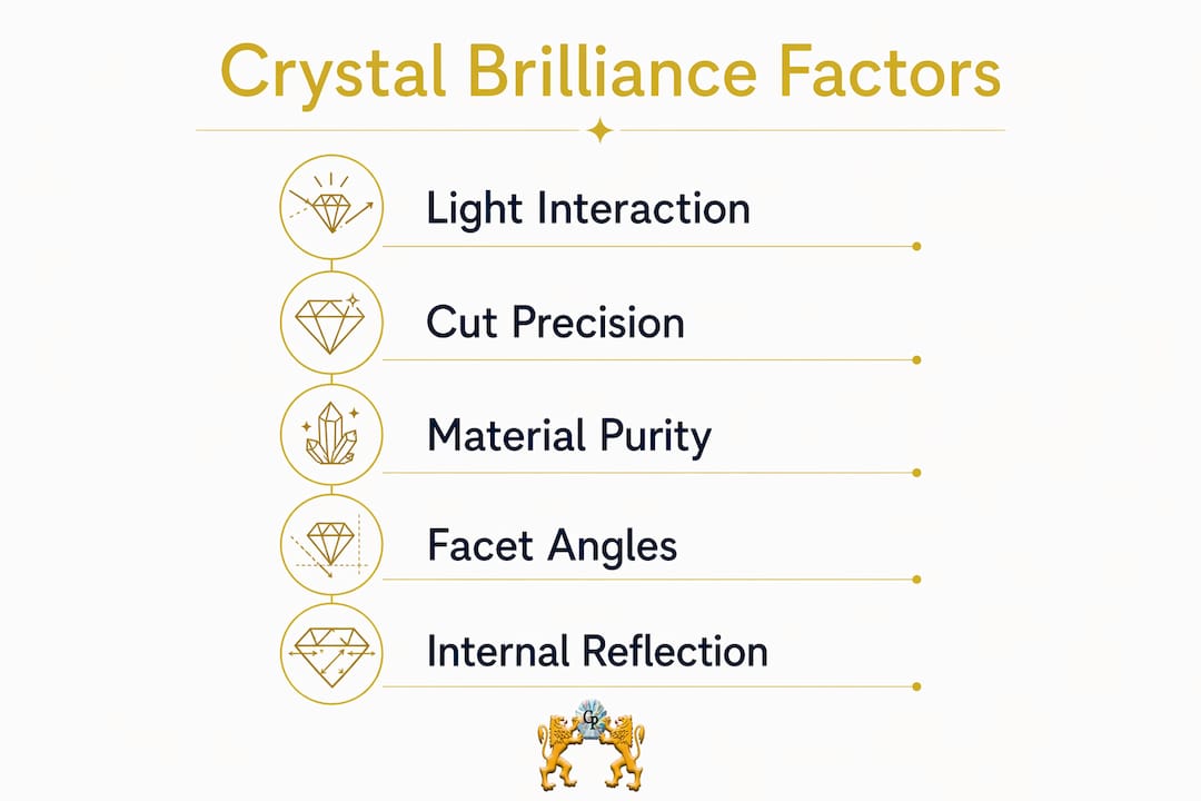 Infographic outlining key factors of crystal brilliance