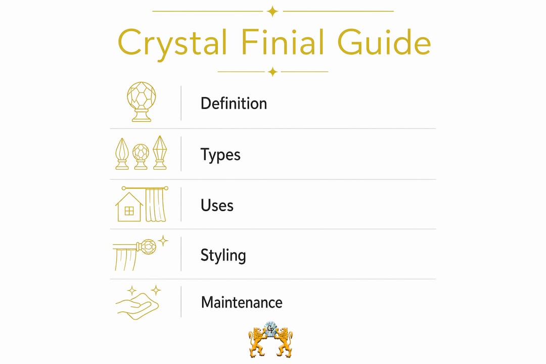Infographic showing crystal finial guide steps