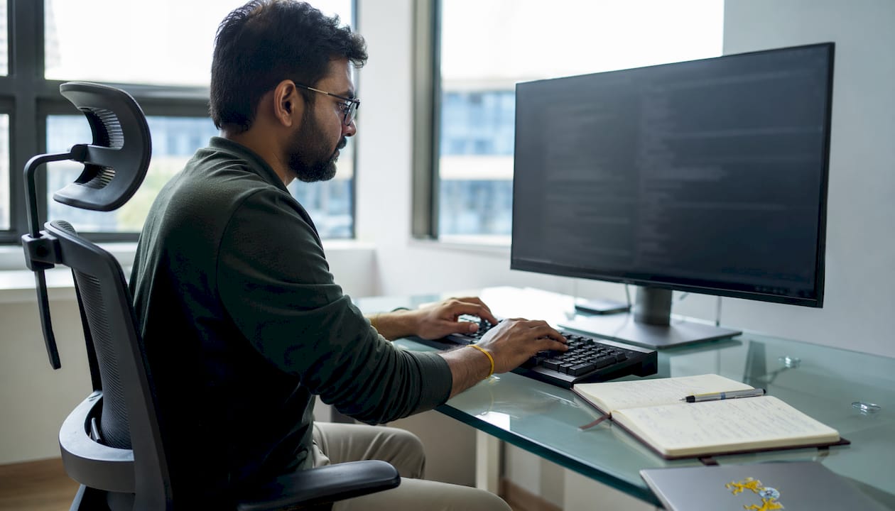 Hands typing code commands for MPI troubleshooting