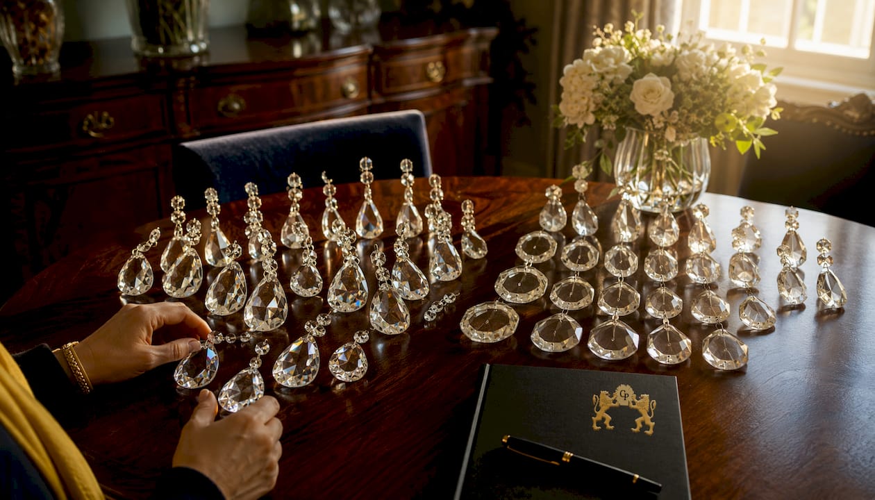 Comparison of authentic crystal and pressed glass drops