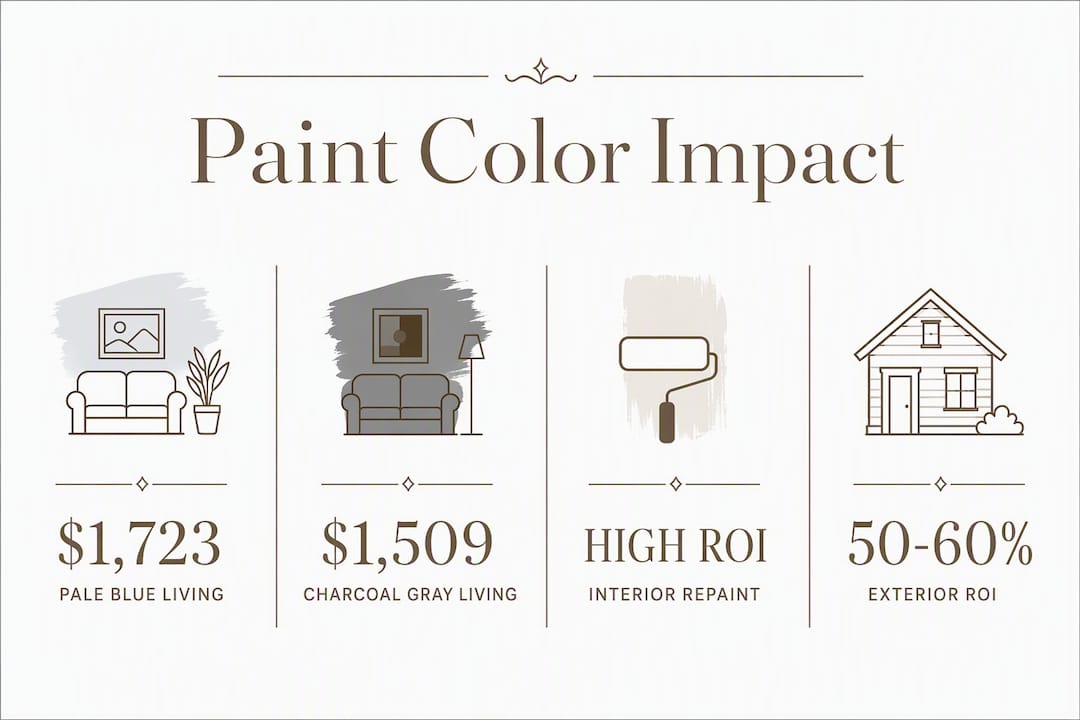 Infographic showing paint color ROI statistics