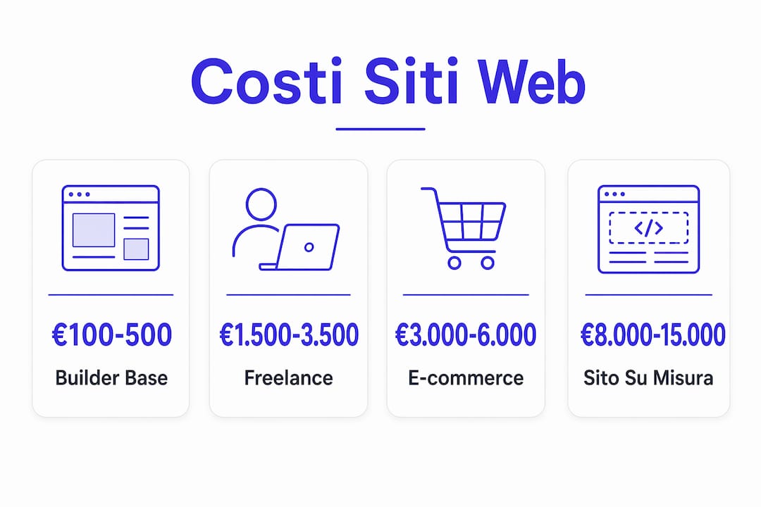 Panoramica illustrata delle fasce di prezzo per la realizzazione di siti web nel 2026
