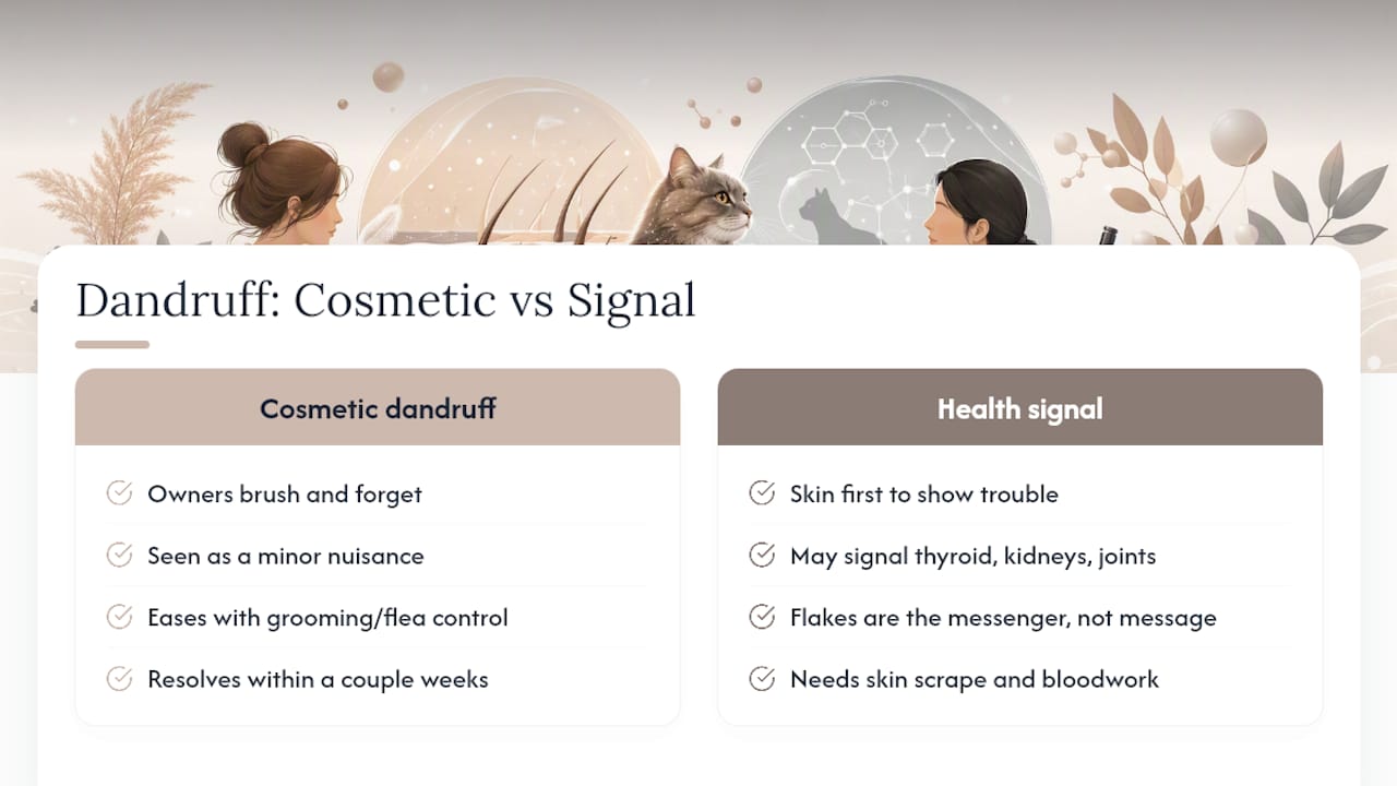 The gap between "just dandruff" and what it's telling you — overview diagram