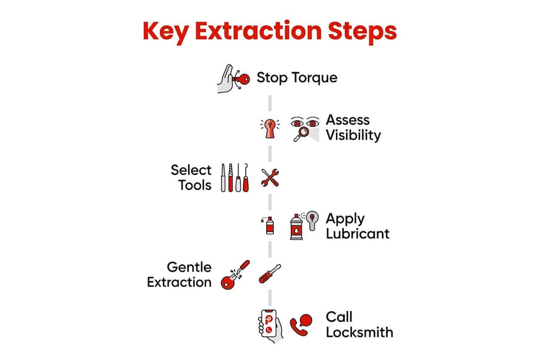 Infographic showing key extraction step-by-step process