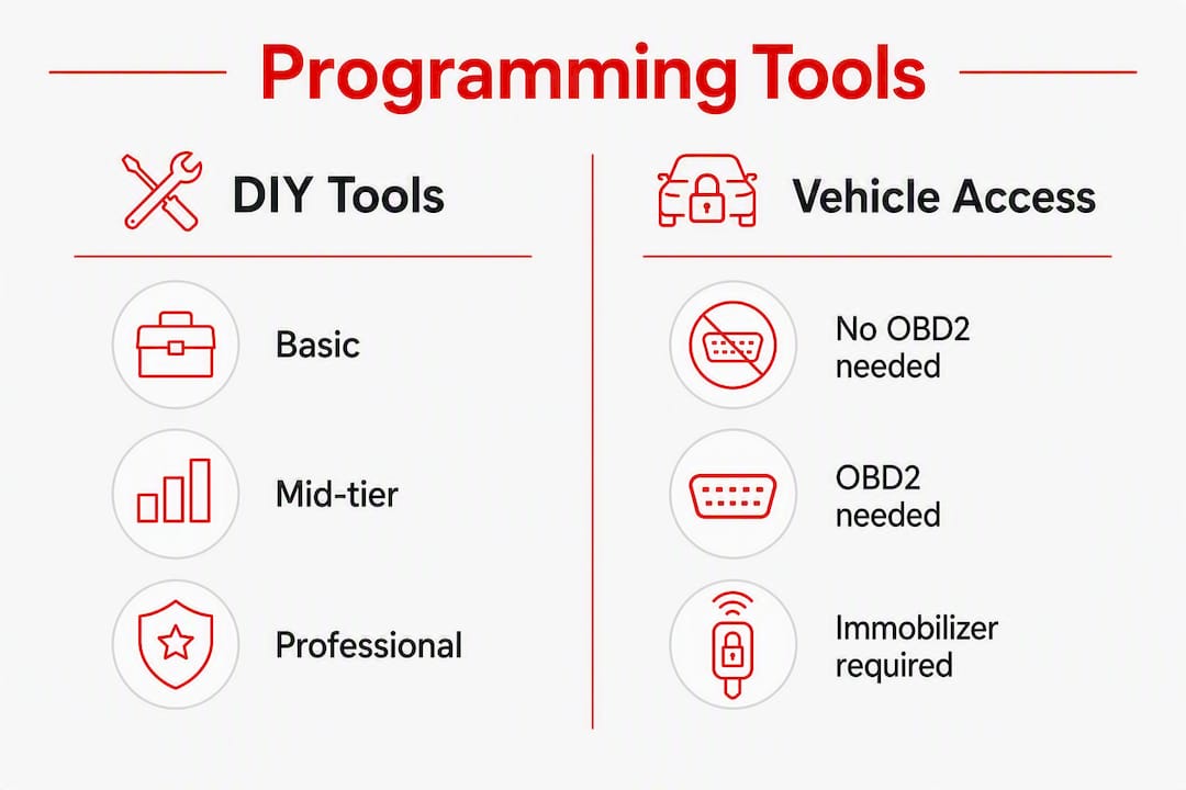 Infographic showing programming tool tiers comparison
