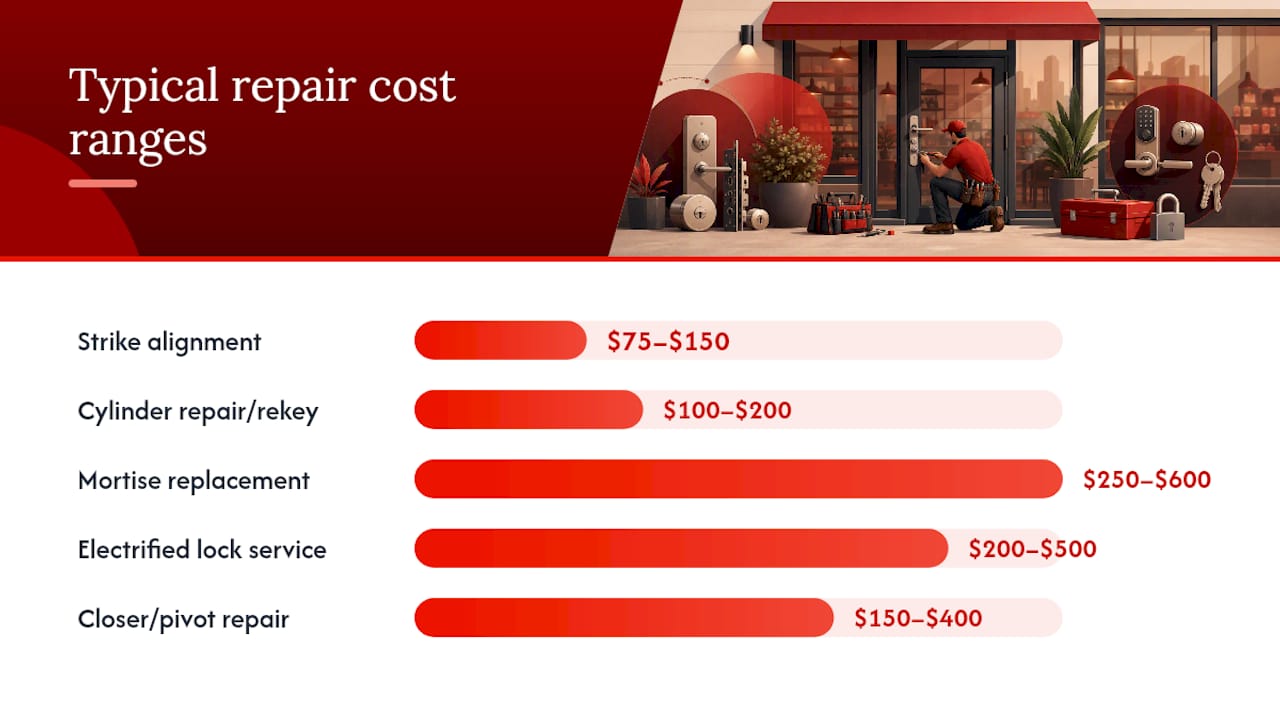 What does storefront door lock repair typically cost? — overview diagram