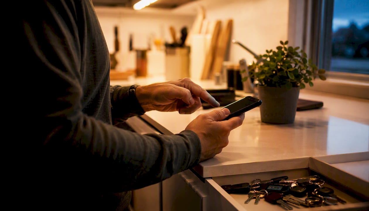 Hands verifying locksmith phone call credentials