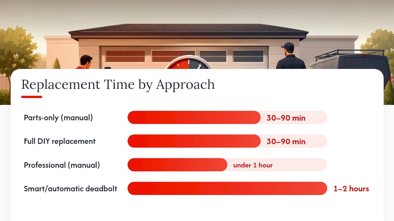 Cost and time comparison chart for garage lock replacement