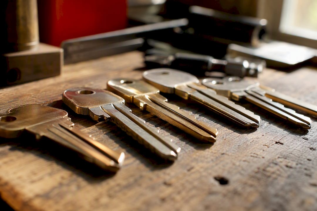 Key blank with stamped keyway codes