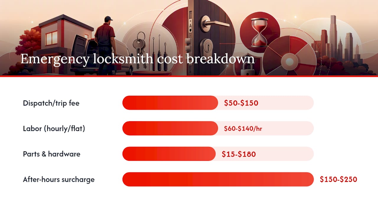Diagram of locksmith service cost components