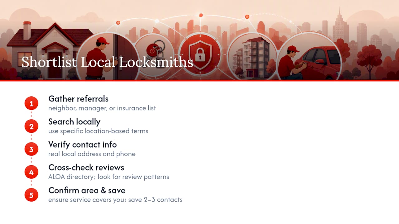 Locksmith shortlist verification workflow