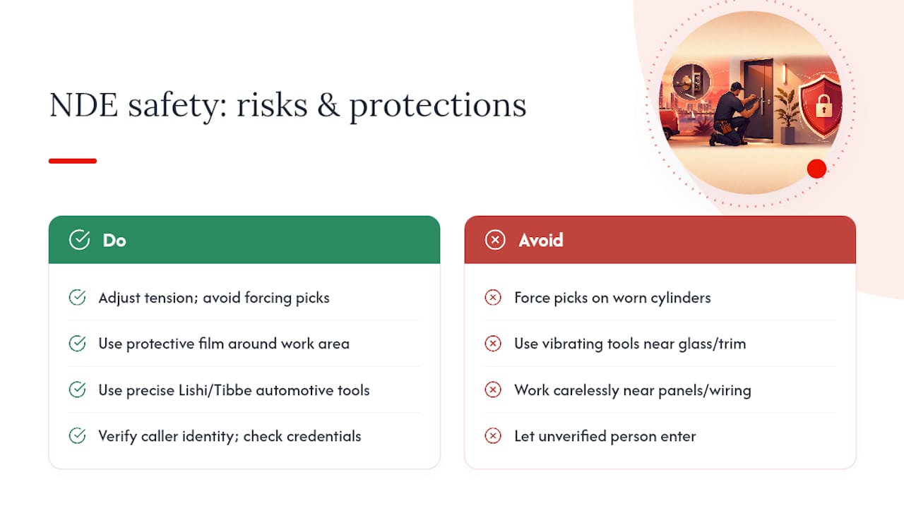 Staying Safe During a Non-Destructive Entry Job — overview diagram