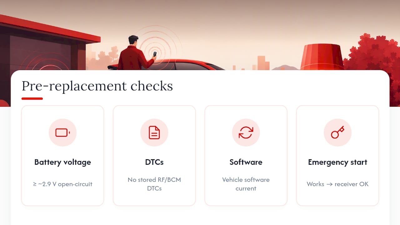 Four checks before replacing key fob parts