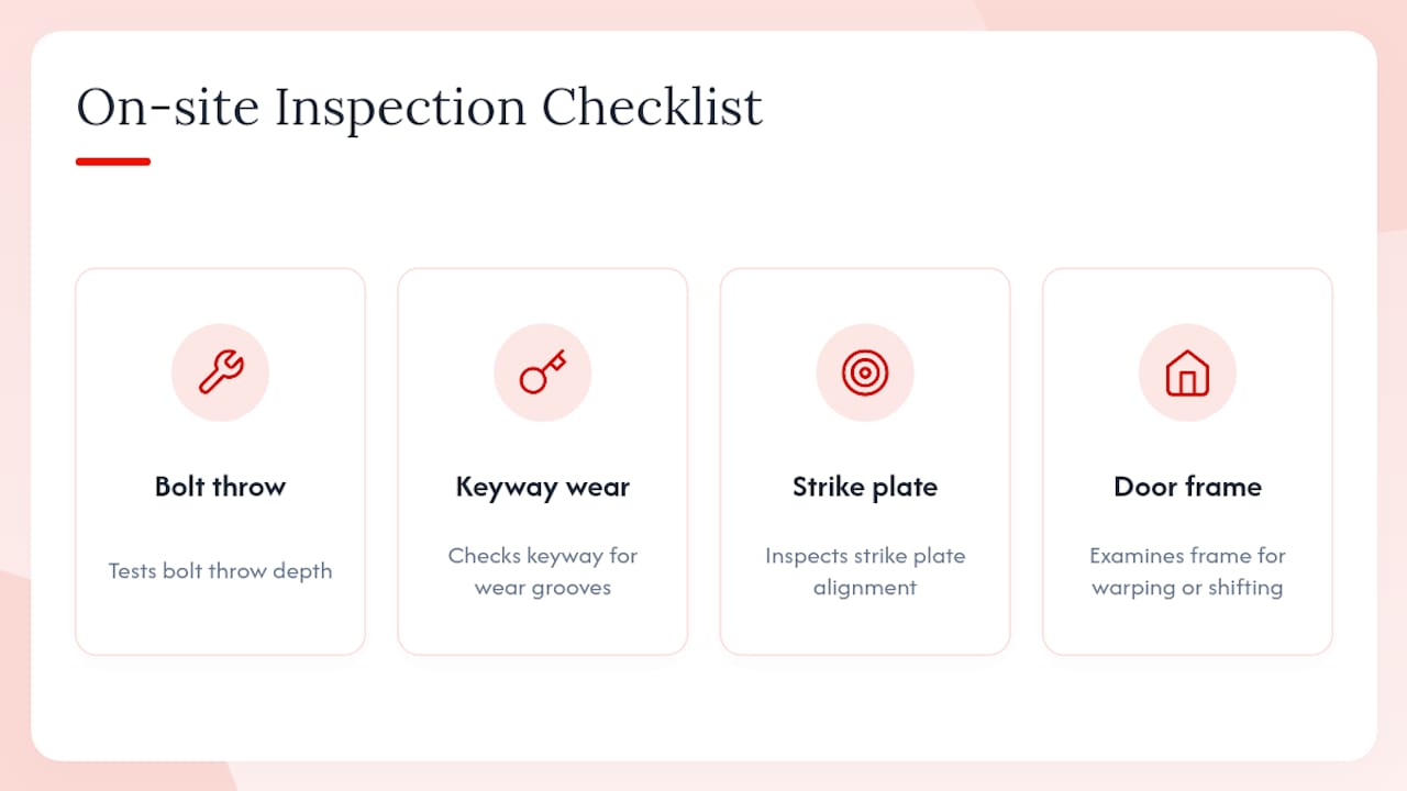 Four residential lock inspection checkpoints
