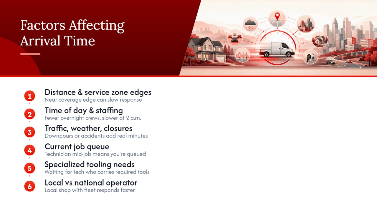 Six factors affecting locksmith arrival time