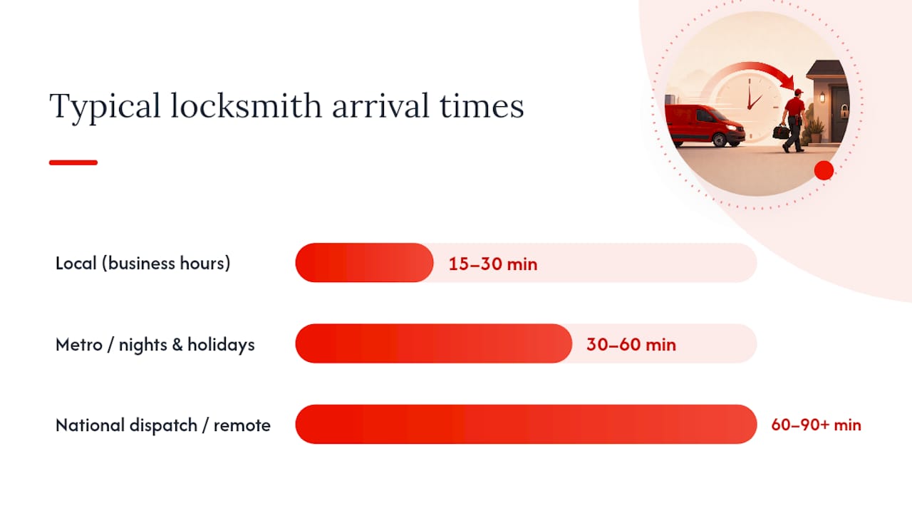 How Long Does Locksmith Response Time Usually Take? — overview diagram