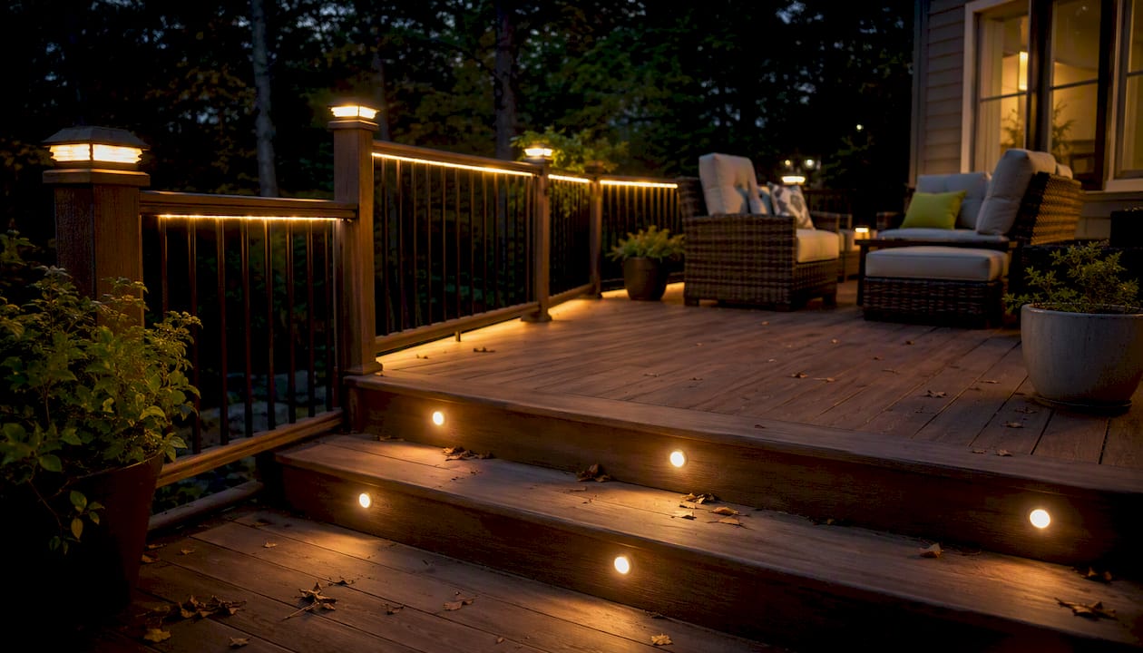Illustration for Deck Lighting Ideas: Safety, Ambiance & Style