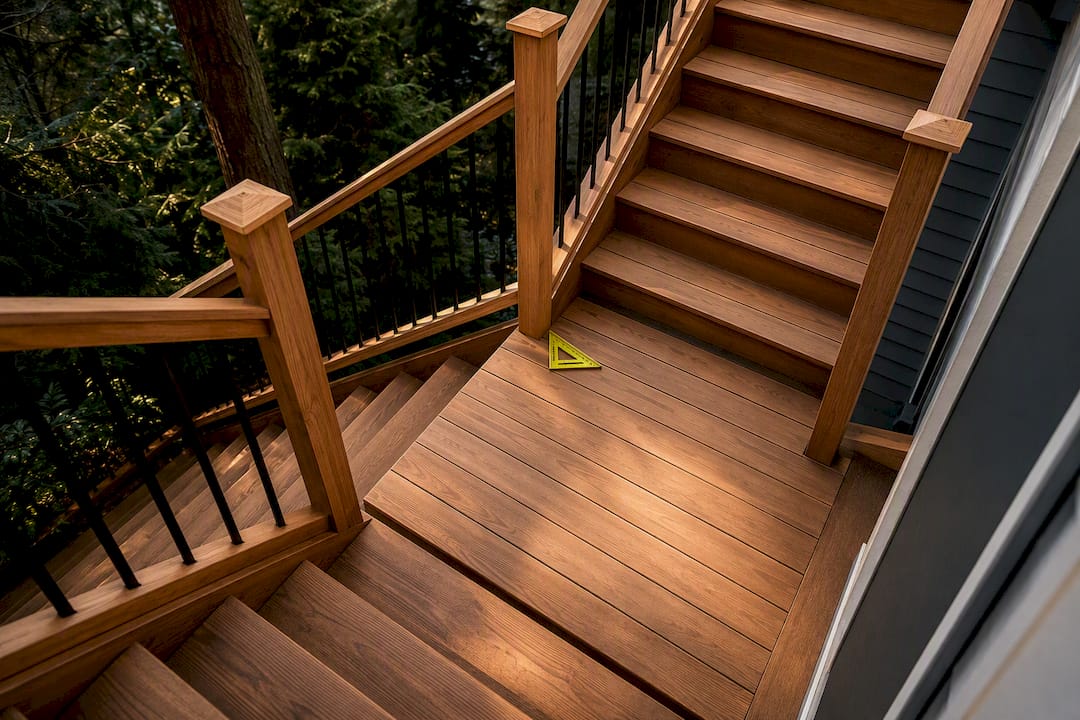 Switchback stairs with intermediate landing