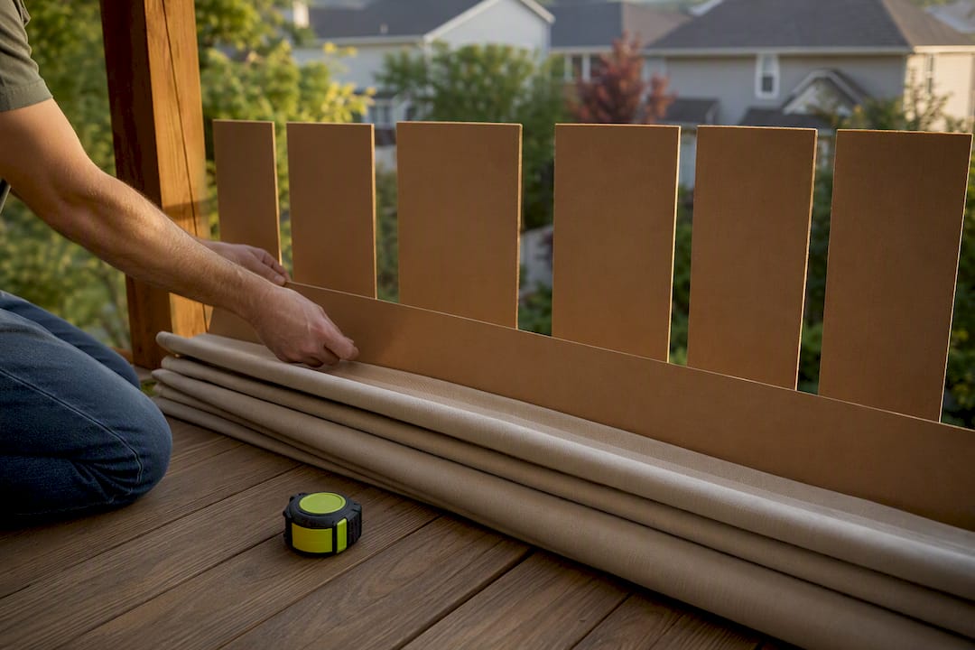 Homeowner testing temporary privacy screen materials