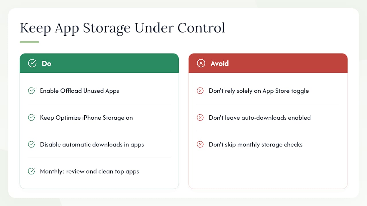 How to keep app data under control going forward — overview diagram