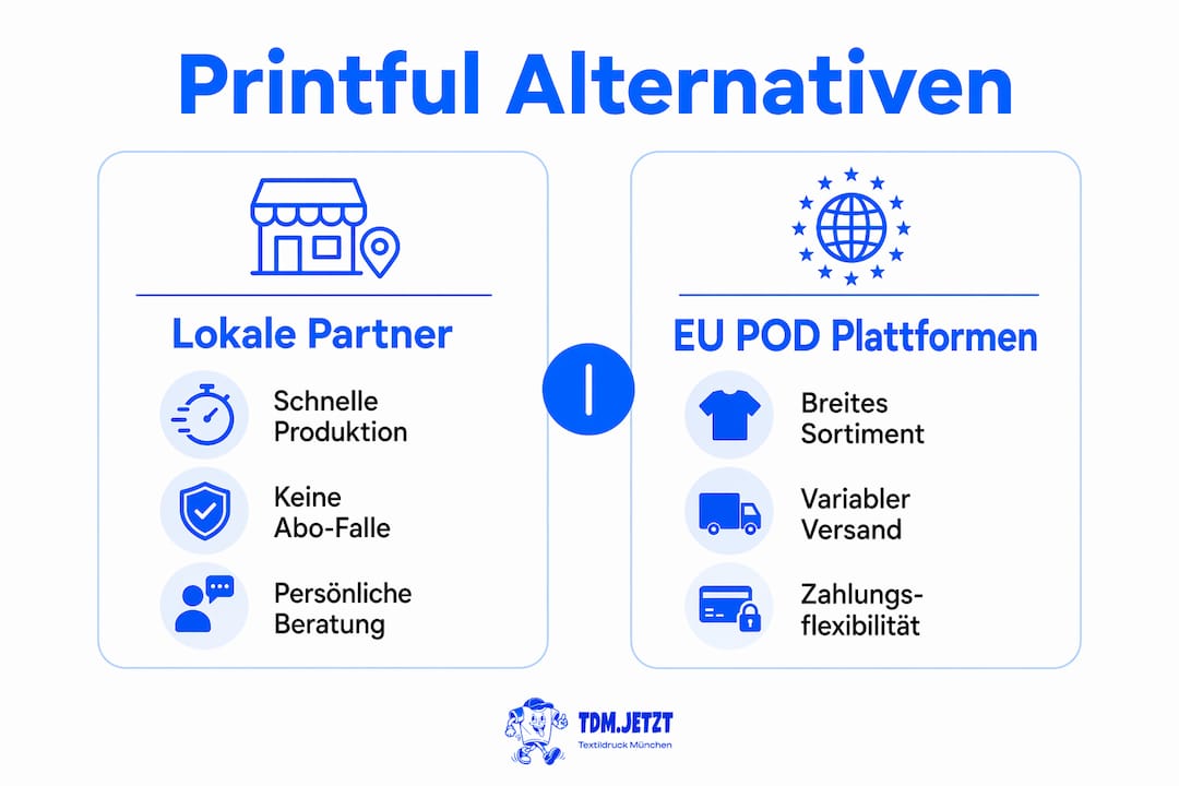 Infografik: Die besten Printful-Alternativen für München im Vergleich