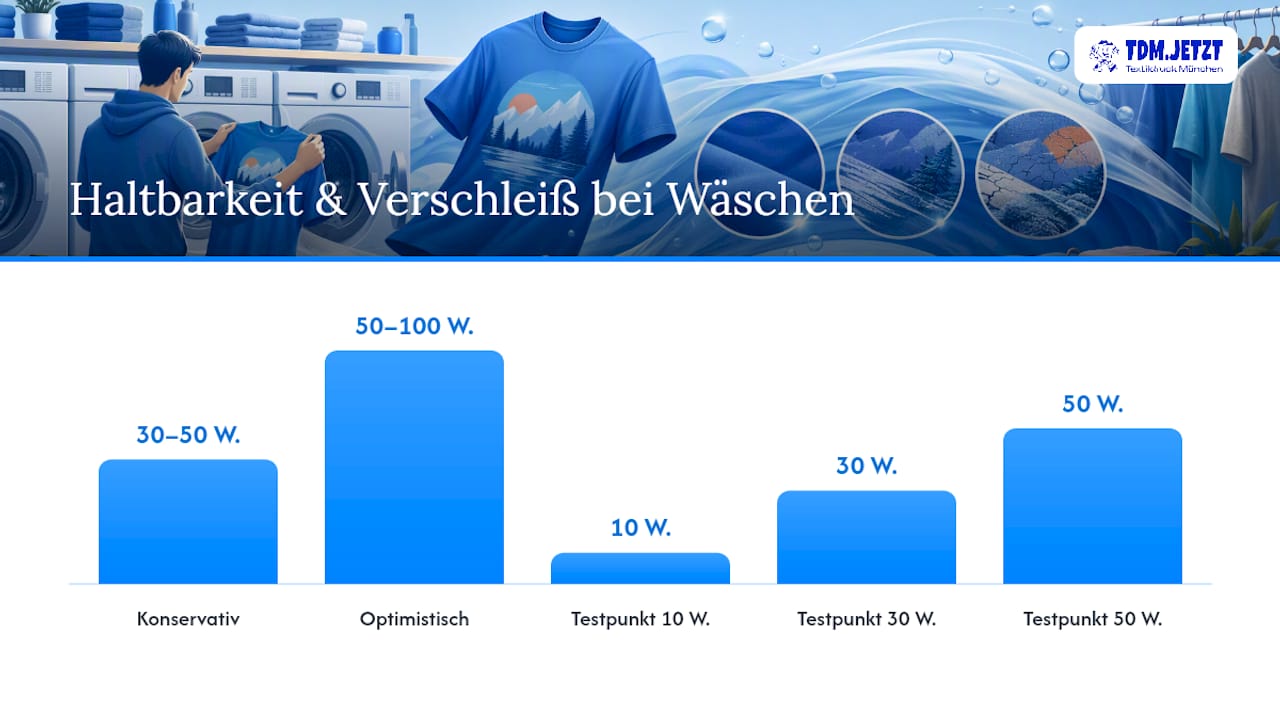 Diagramm zum Vergleich der Waschbeständigkeit von DTF-Drucken