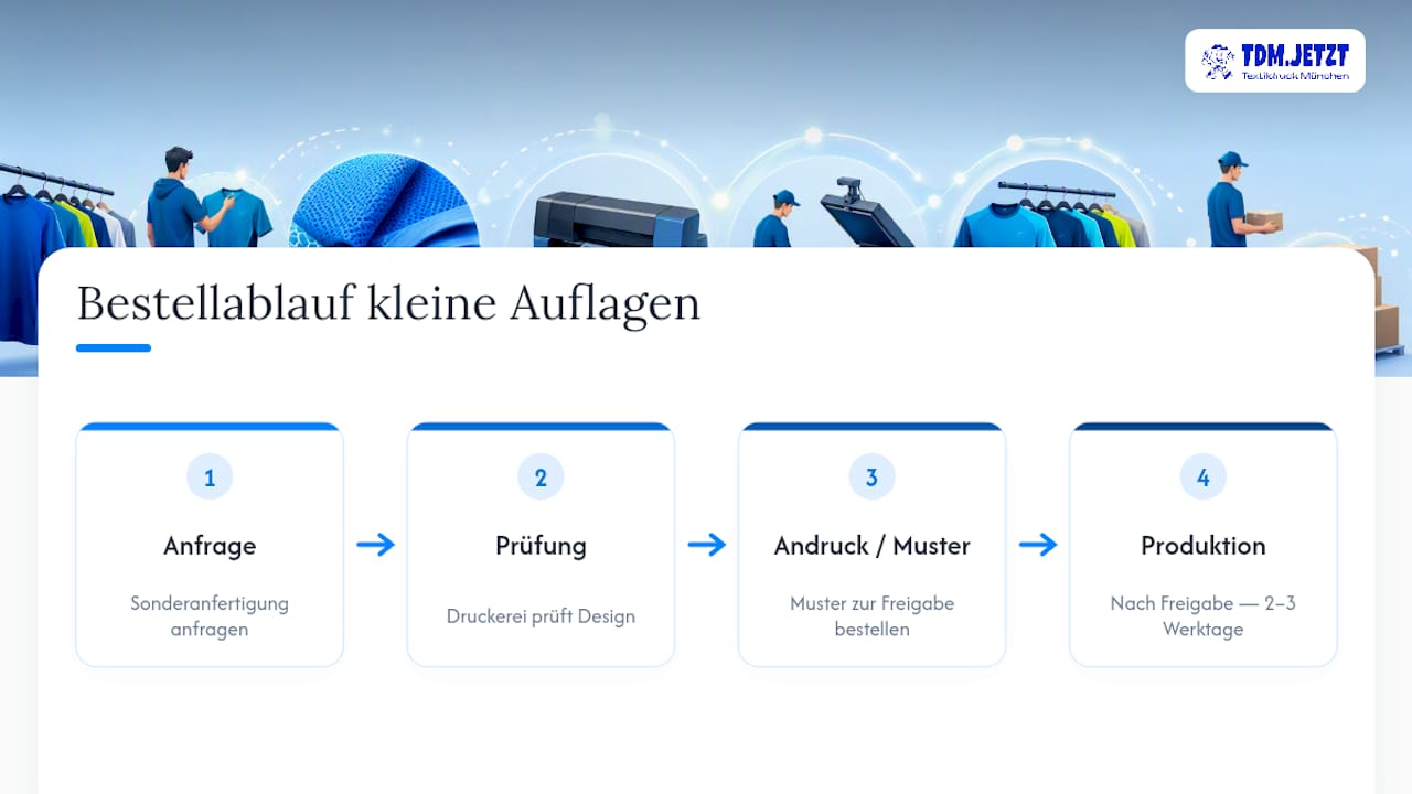 Wie läuft die Bestellung für kleine Auflagen praktisch ab? — overview diagram