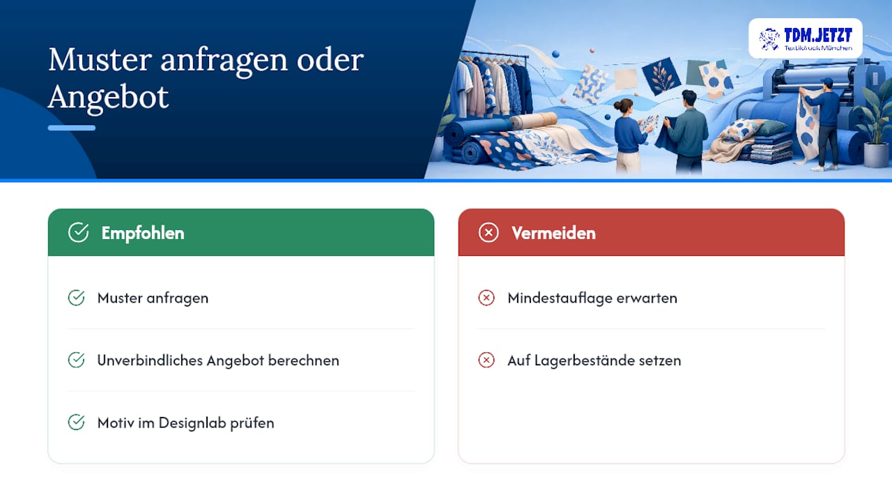 Muster anfragen oder Angebot berechnen — overview diagram