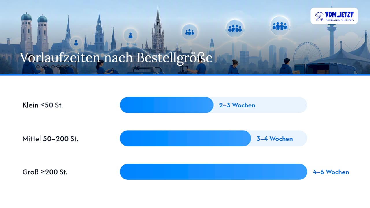 Lieferzeiten für Eventshirts abhängig von der Bestellmenge