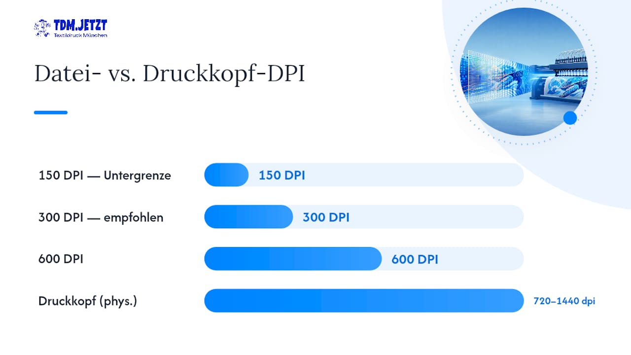 Vergleich zwischen Datei- und Druckauflösung