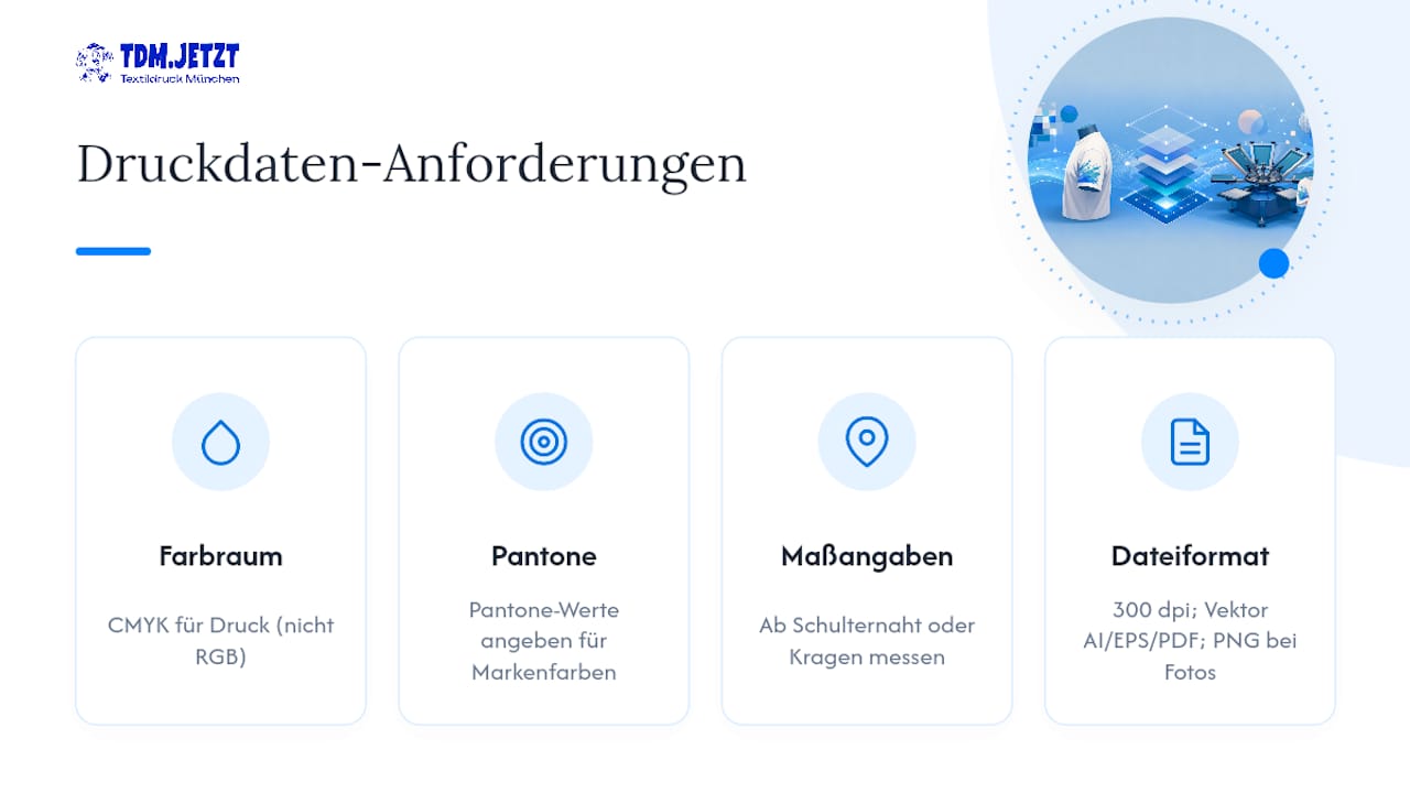 Wichtige Druckdaten für den Ärmeldruck im Überblick
