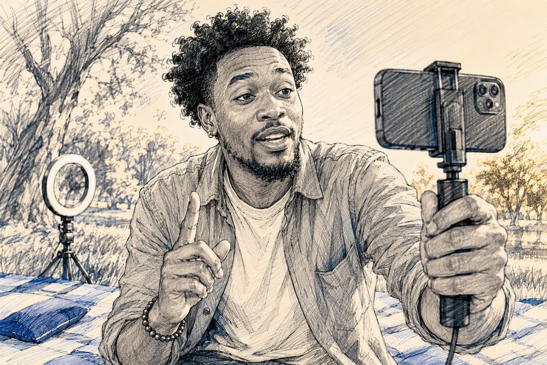 Local creator filming authentic social video