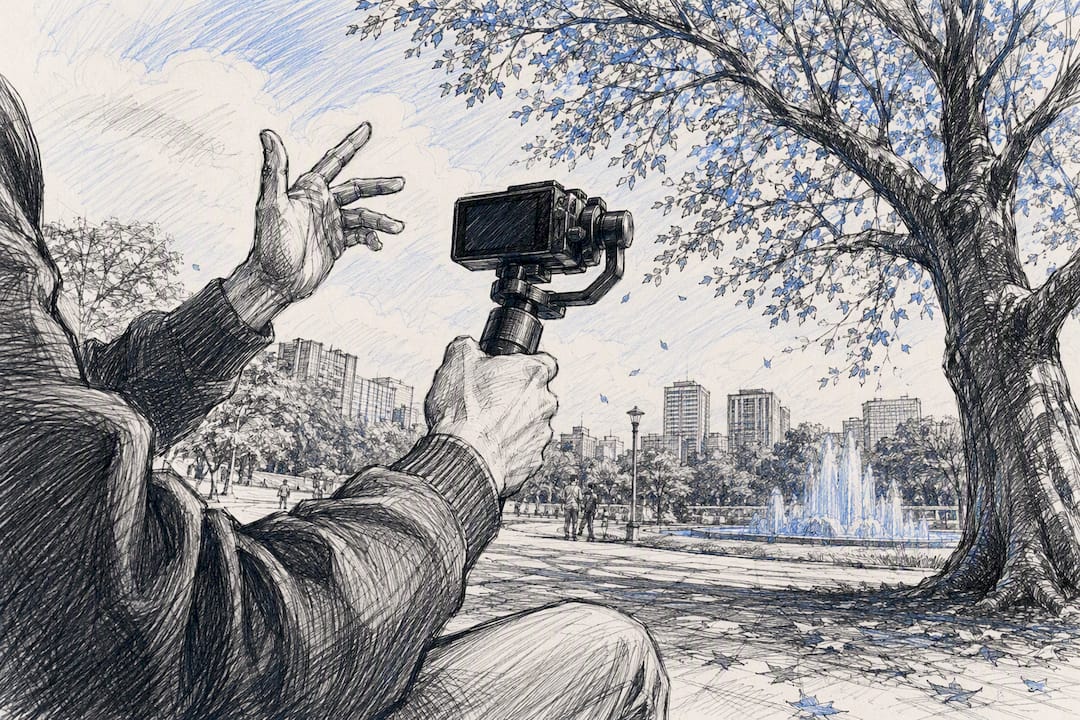 Creator filming authentic informal content