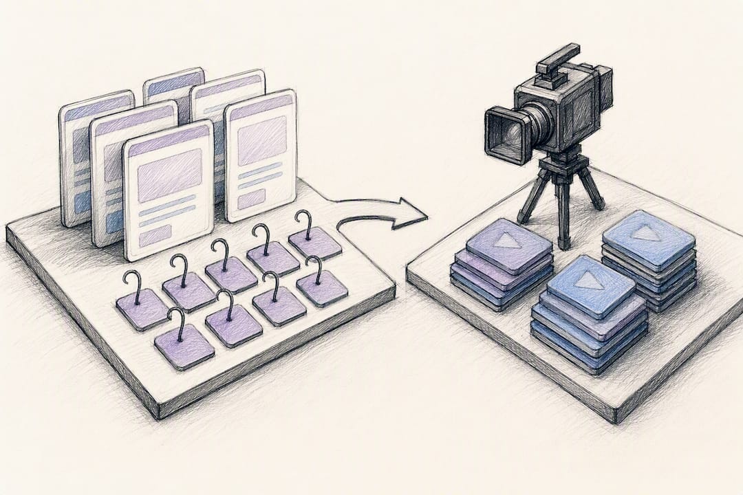 Illustration of scripts hooks and filming stages