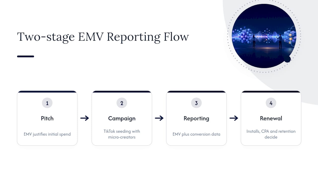 Two-stage EMV and conversion reporting flow