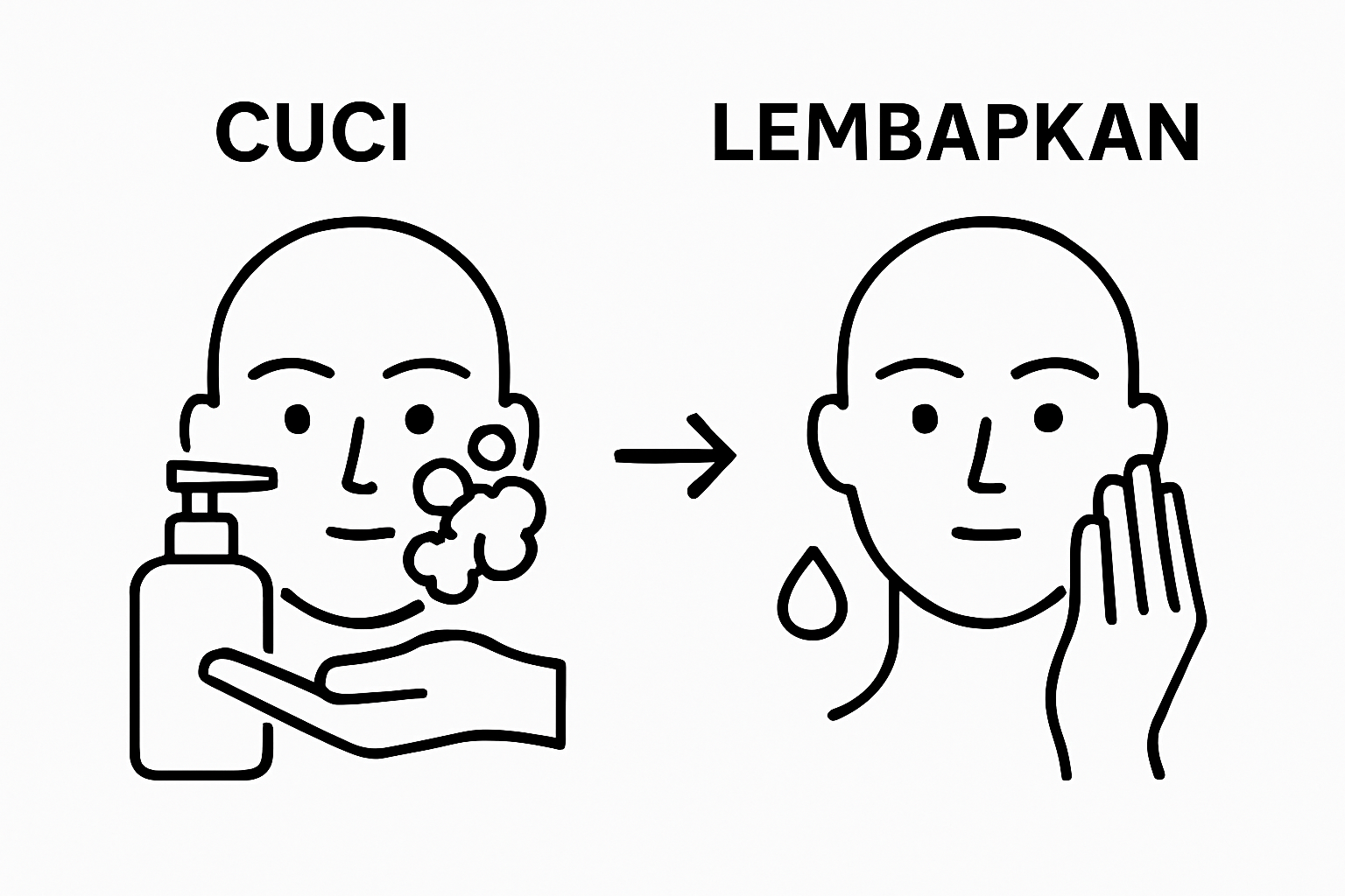 Langkah membersih dan melembap wajah secara ringkas