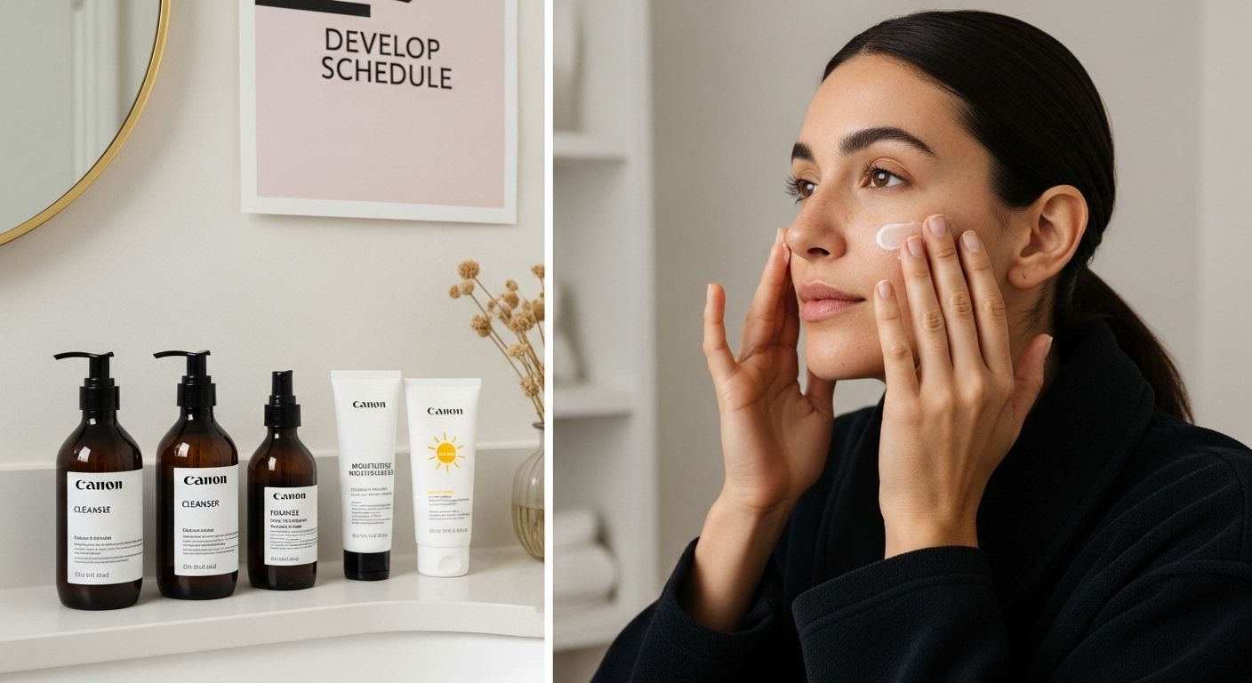 applying moisturizer skincare routine