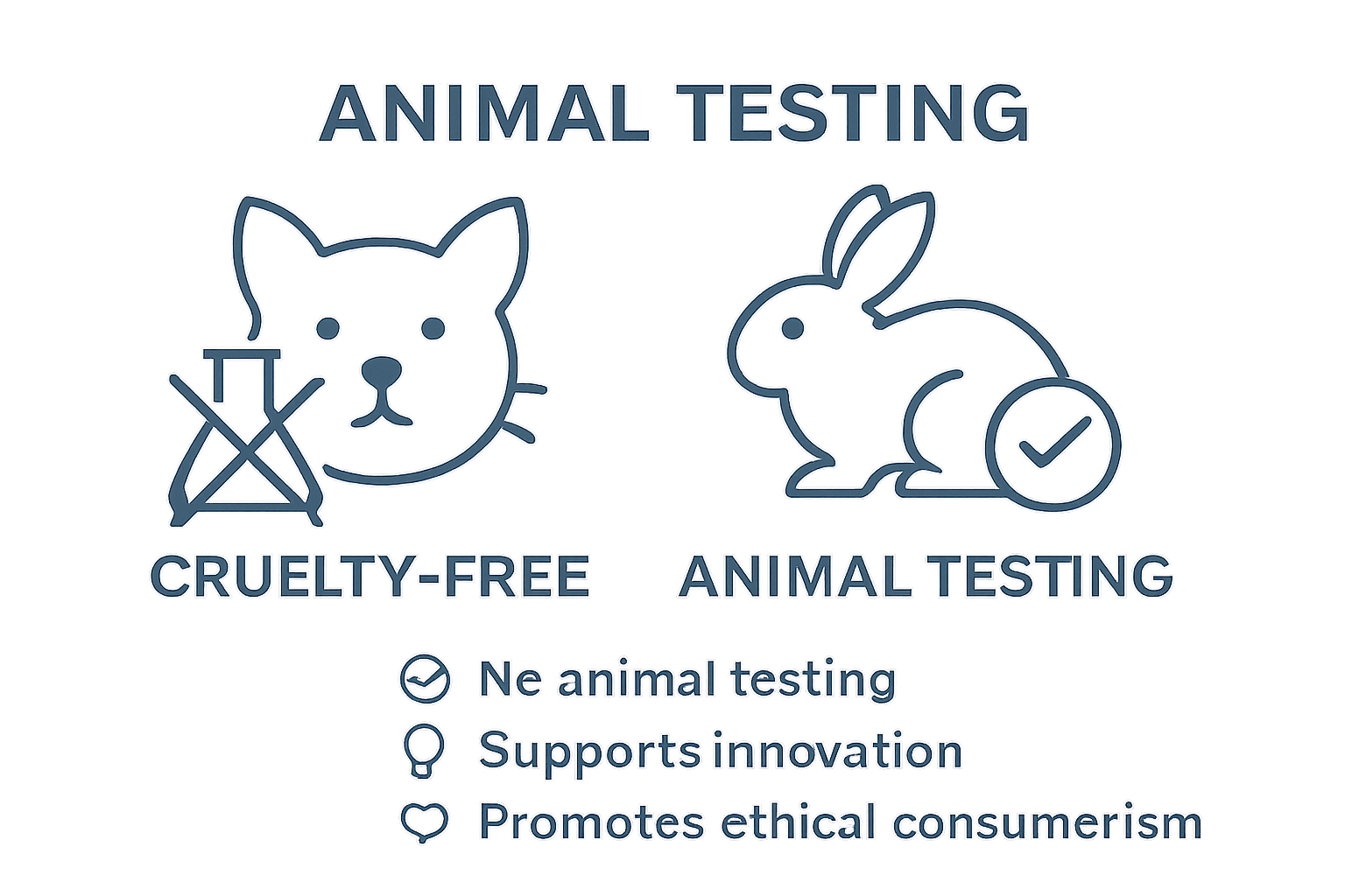 Infographic comparing cruelty-free vs animal-tested products