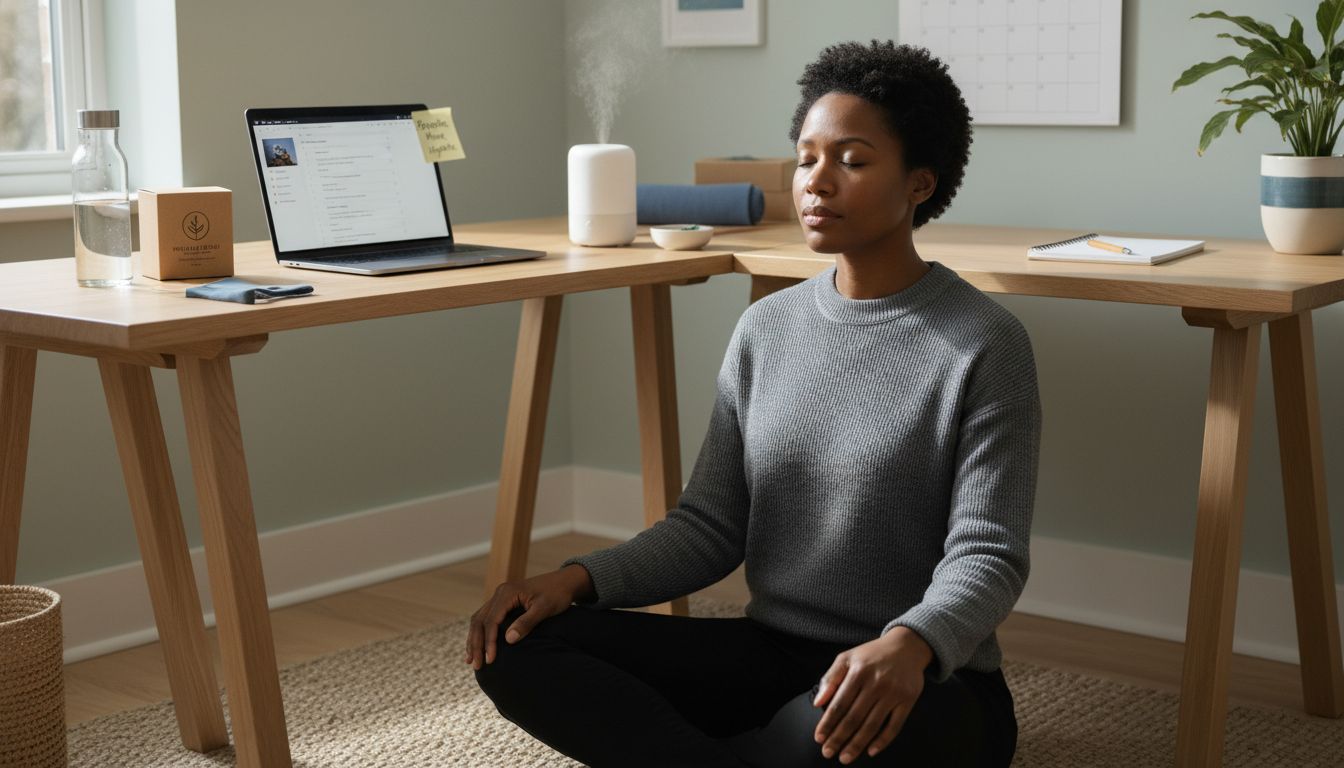 self-care workspace routine