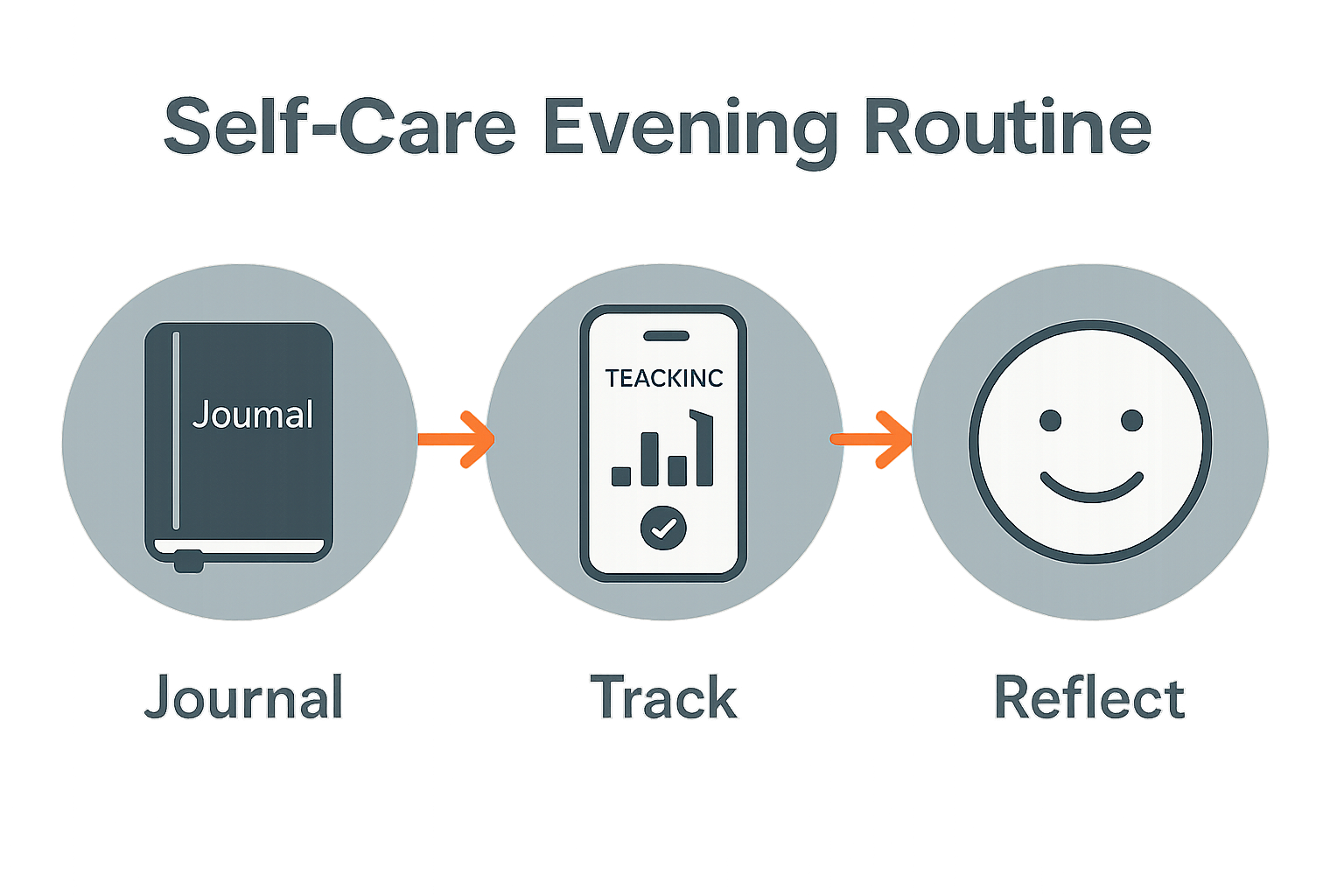 Infographic showing self-care tracking cycle
