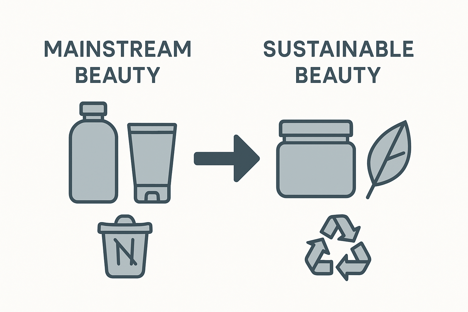 Infographic contrasts mainstream and sustainable beauty