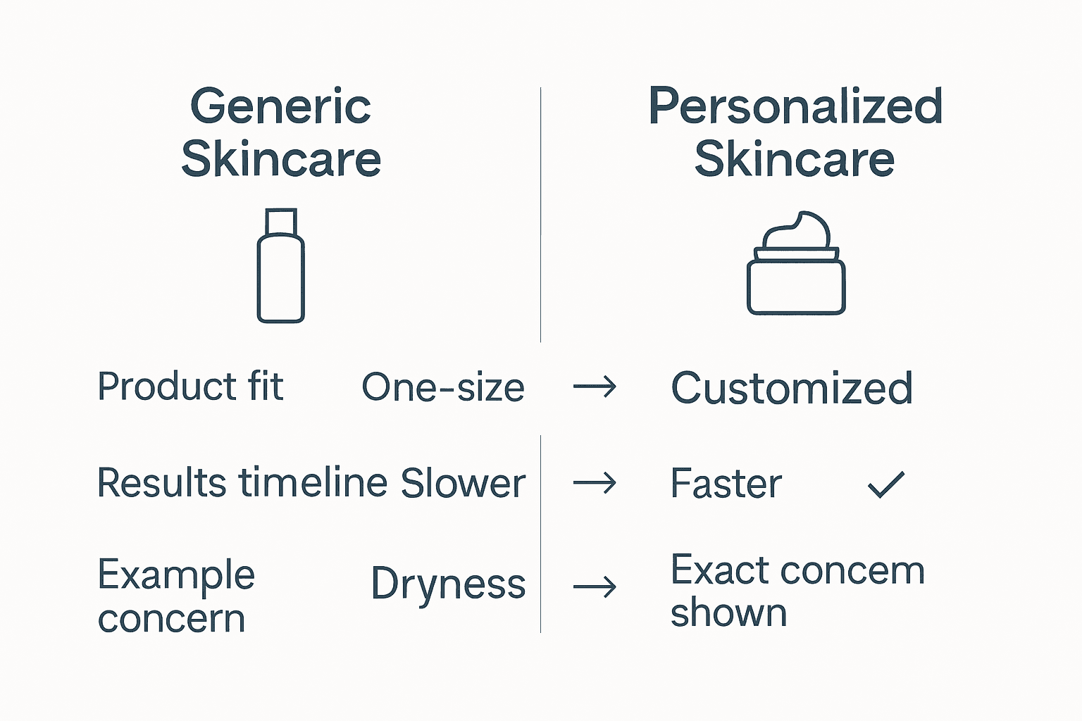 Infographic comparing personalized and generic skincare