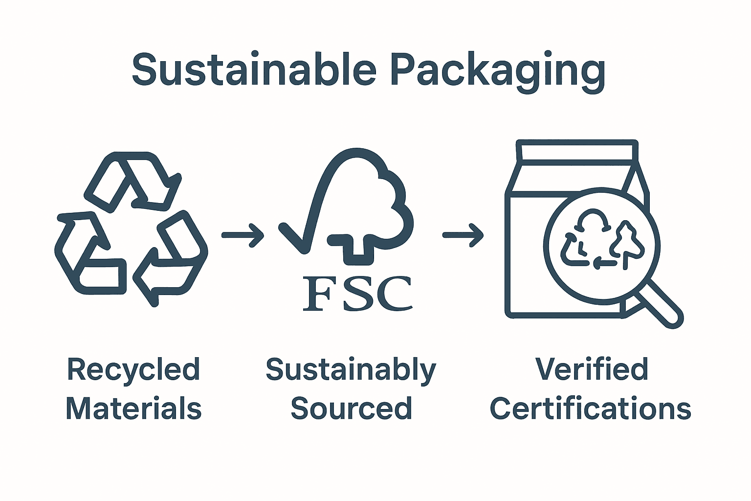 Infographic spotlighting packaging sustainability certifications