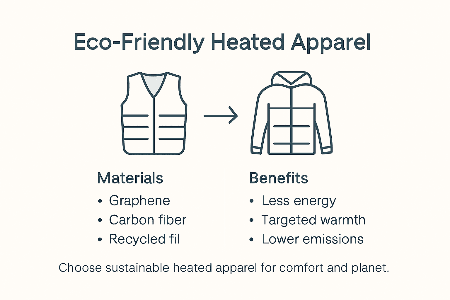 Infographic of eco-friendly heated vest and jacket