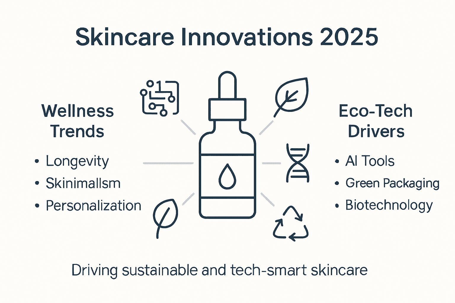 Infographic showing 2025 skincare innovation types