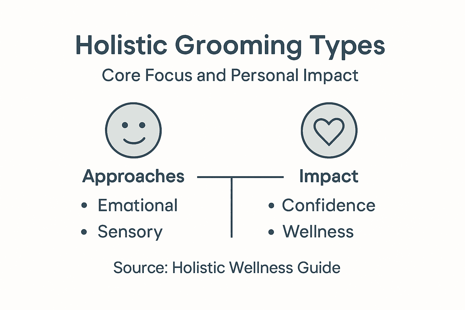 Infographic with holistic grooming types and impacts