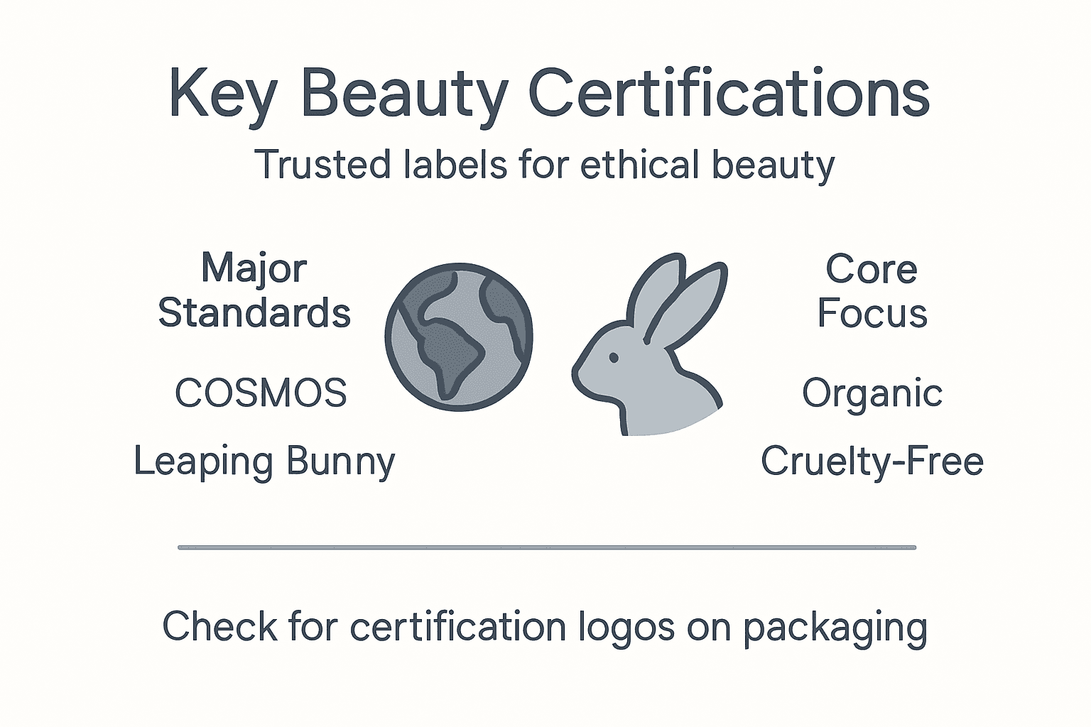 Infographic with major ethical beauty certifications
