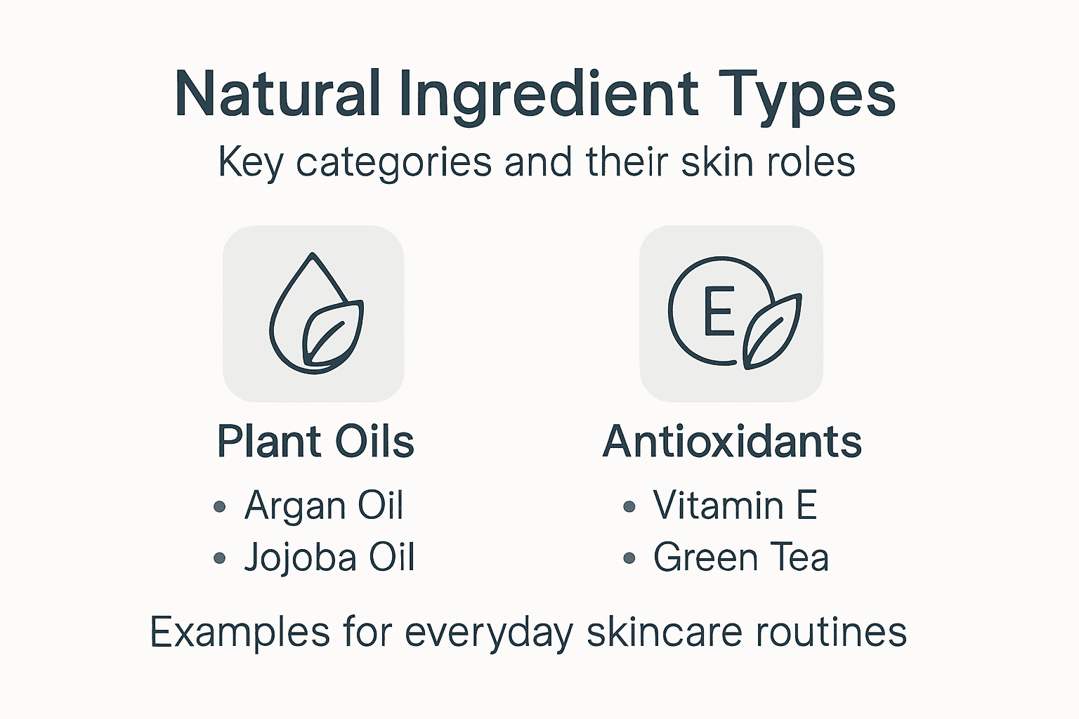 Infographic about natural ingredient types and benefits