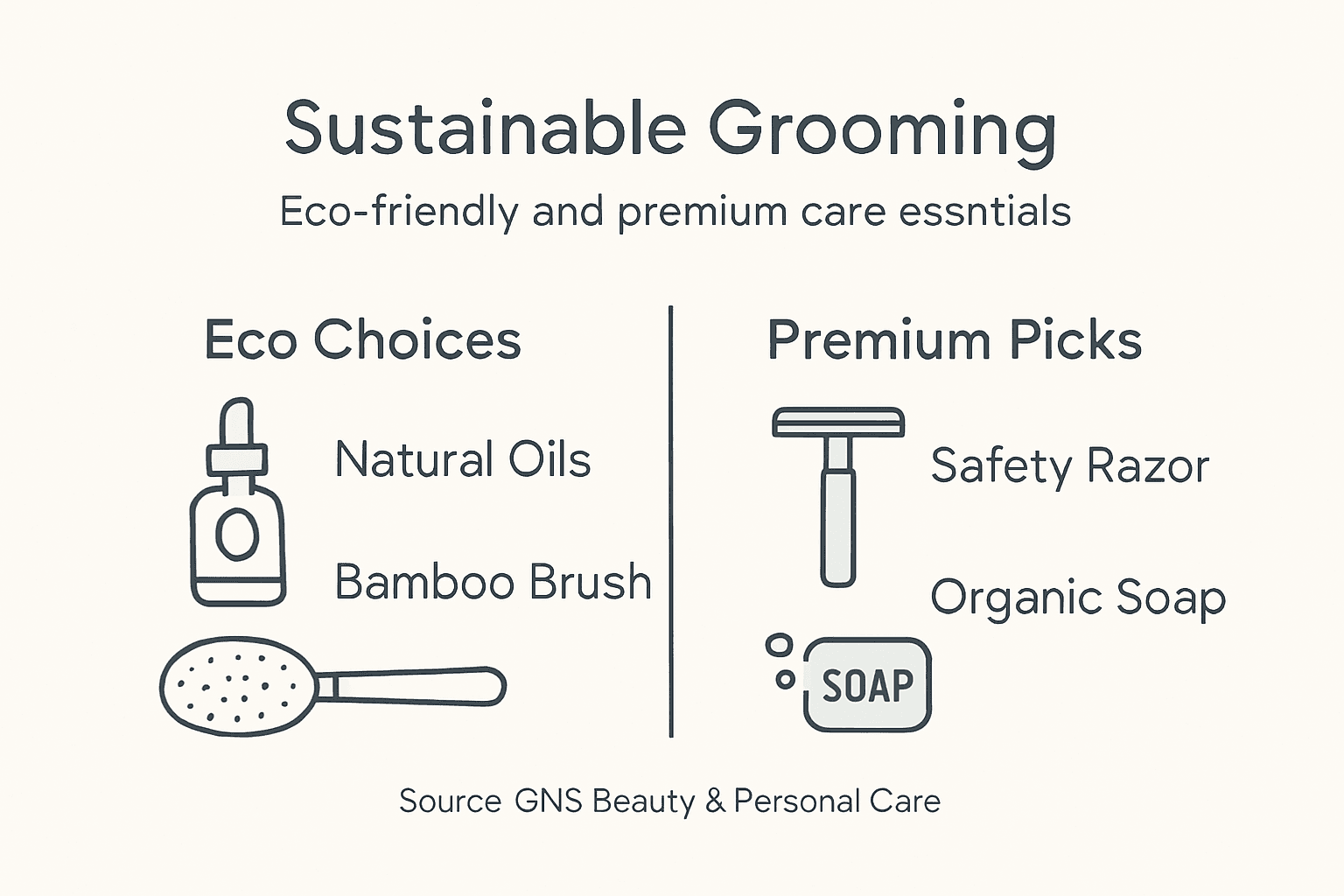 Infographic with eco and premium grooming choices